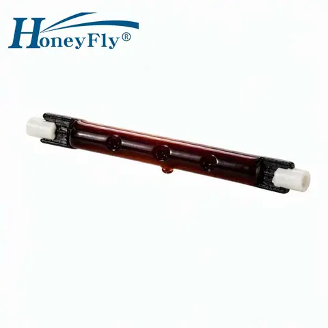 HoneyFly 2pcs 118mm IR Heater Lamp High Quality 200W/300W/500W 230V Farming Halogen Bulb R7s Twin Spiral 5000hrs Lifetime