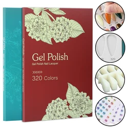 New 320 Nail Polish Coloring Book with 480 Natural Tips Red Nail Display Book Board Color Chart for Nails Salon DIY Showing rack