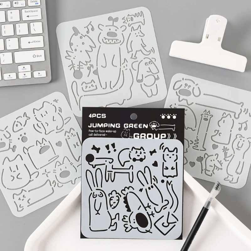 耐久性のあるPETテンプレート スプレーペイントアート用 子供にも安全な丸みを帯びた角を持つスイートホリデーデザイン