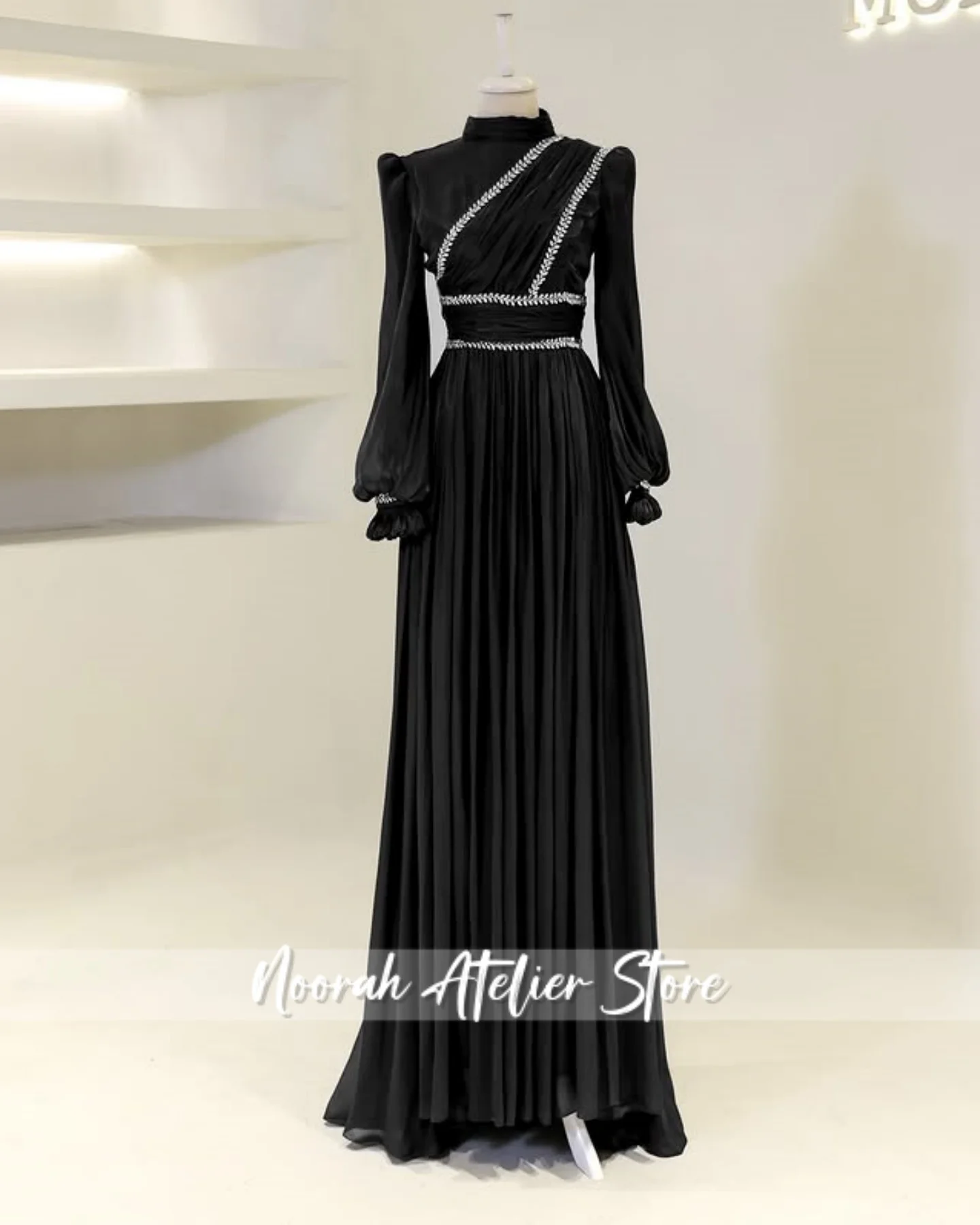 فساتين سهرة إسلامية فاخرة جديدة مطرزة بأكمام طويلة للنساء 2025 دبي H N فستان رسمي طويل فستان رسمي Vestridos مخصص