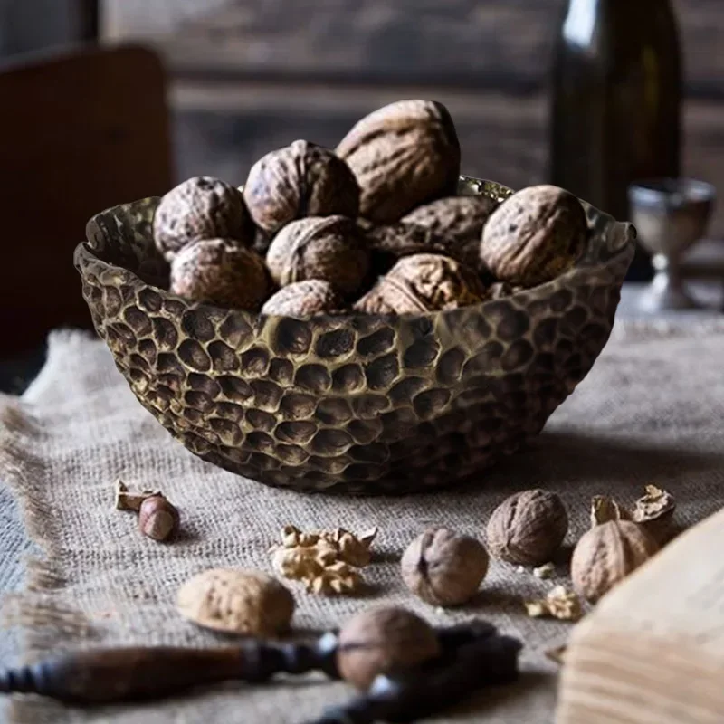 

Brass Alloy Flower Pot Fruit Plate Home Model Room Entrance Coffee Table Storage Ornament