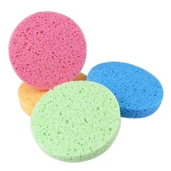 5/10pcs Face Round Makeup Remover Tools Wood Pulp Makeup Beauty Sponge Cellulose Compress Cosmetic Puff Facial Washing Sponge