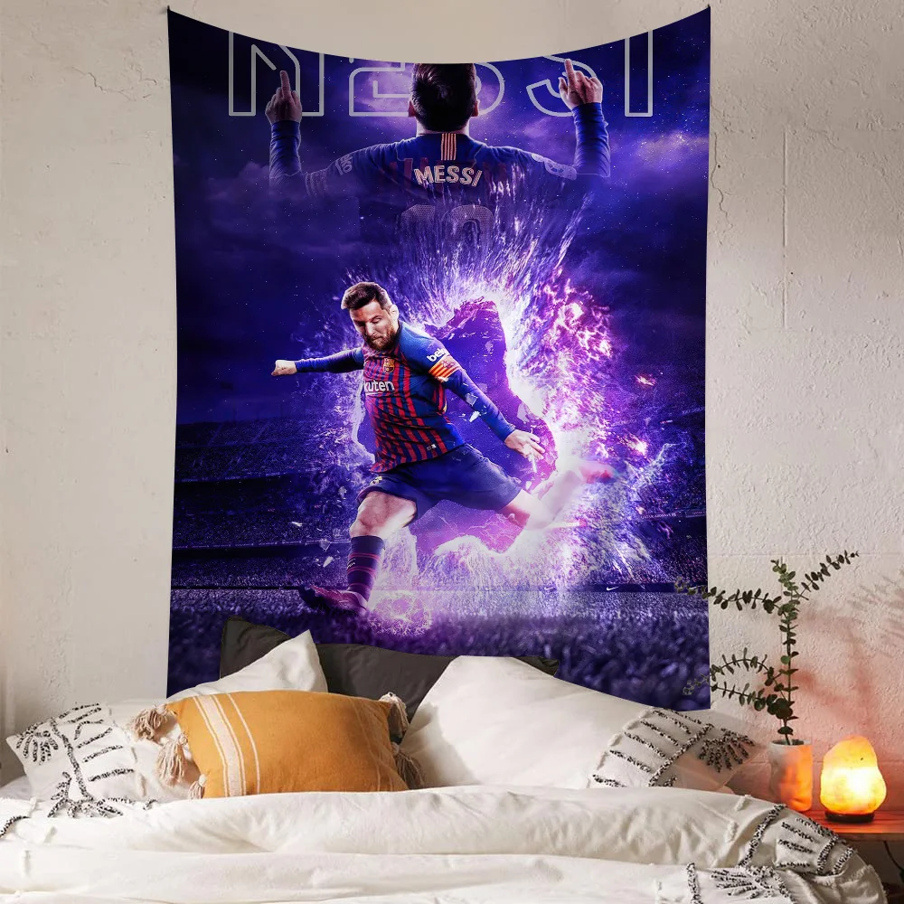 Football Star M-Messi Hanging Bohemian Tapestry Bohemian Wall Tapestries Mandala Kawaii Room Decor