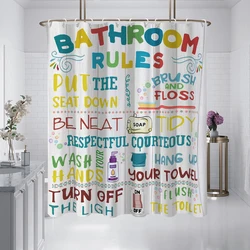 1PC shower curtain, interesting inspirational words, colorful inspirational quotes, wooden waterproof bathroom with12 hooks