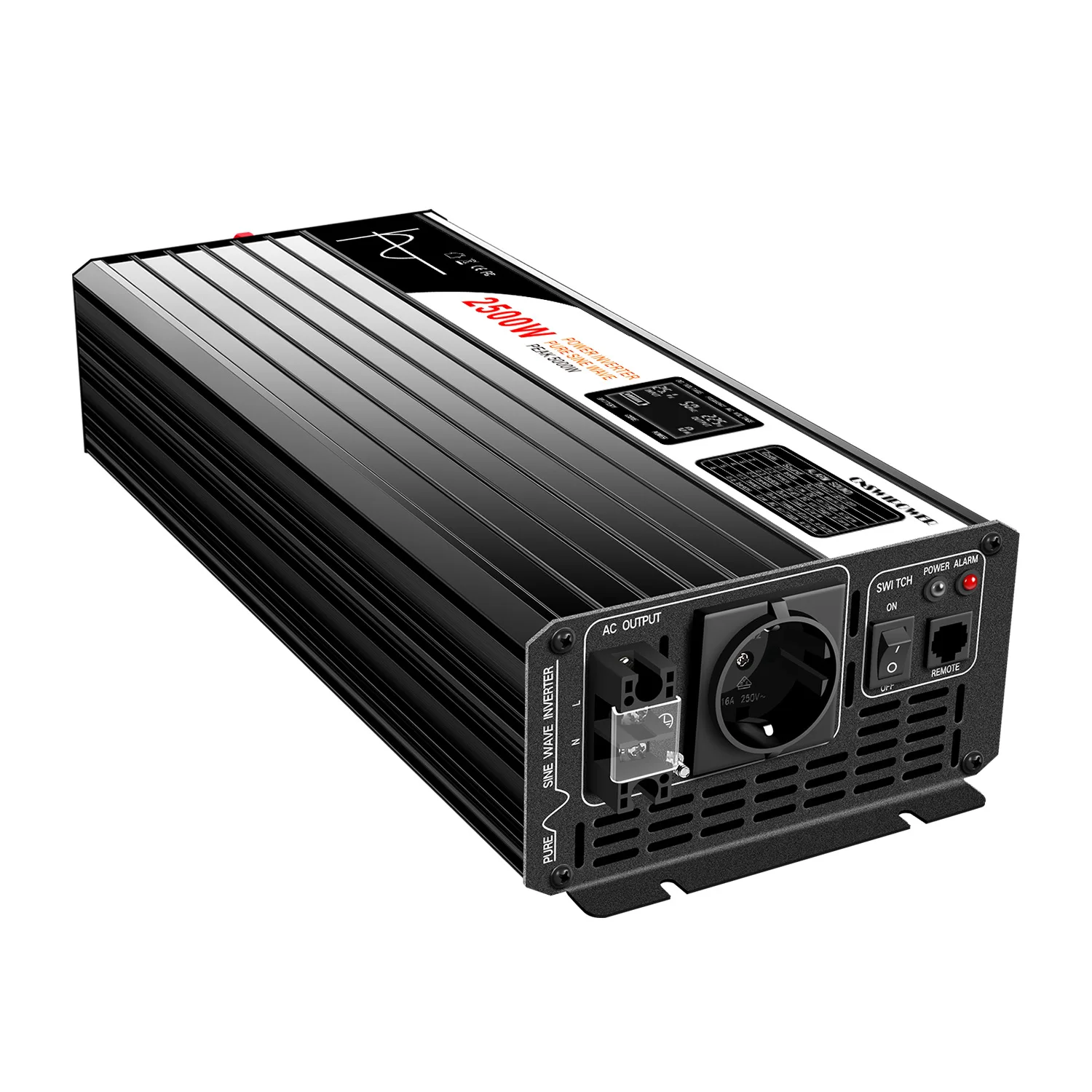 CNSWIPOWER 2500W Reiner Sinus-Wechselrichter mit LCD-Bildschirm DC-Konverter 12V 24V 48V zu AC 230V Ideal für Camping