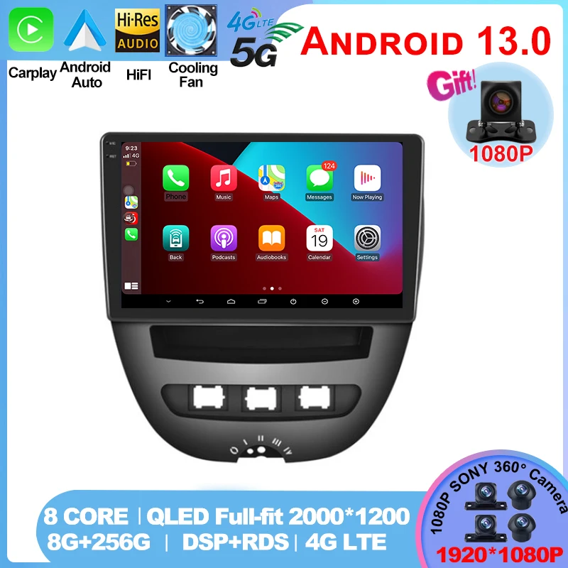 

For Toyota Aygo 2004-2014/PEUGEOT 107/Citroën C1 2Din Android Car Radio GPS Navigation Carplay Auto Stereo Head Unit