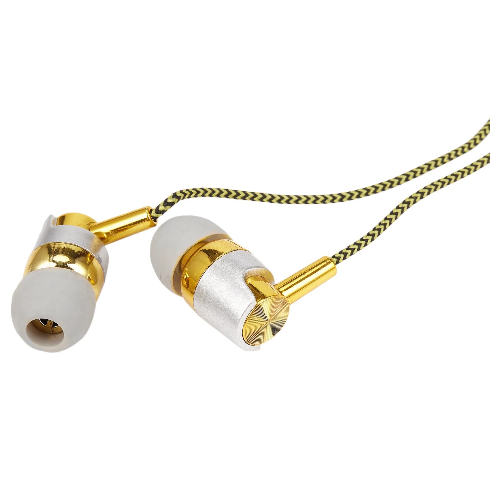 小麦線制御付きユニバーサル音楽ヘッドセット,配線済みサブウーファー,編組コード,ゴールデン,mp3,mp4,H-169, 3.5mm