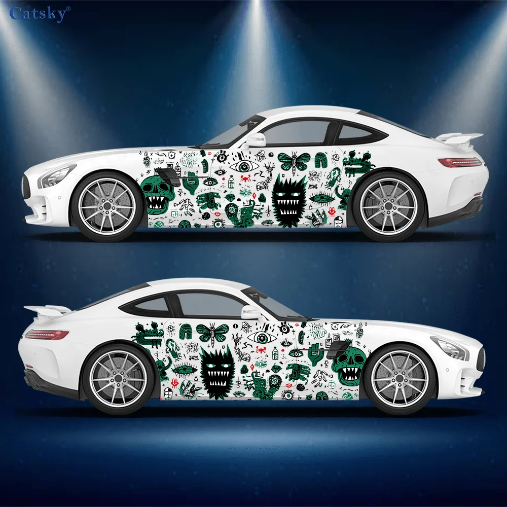 

Fantasy monster graffiti butterfly skull ghost face stickers, durable, fade-resistant, easy to install and remove - enhance the