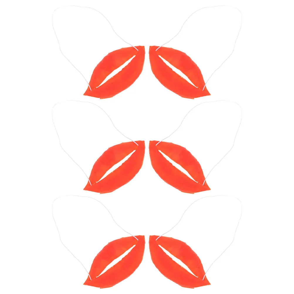 

6Pcs Red Lip Funny Cosplay Props Big Sausage Mouth Plastic Prank Entertainment Party April Fools Plastic Red Lips