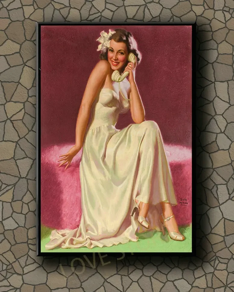 P356 Vintage Beautiful Pin-up Girl Classic Picture 486 Silk Fabric Poster Art Decor Indoor Painting Gift