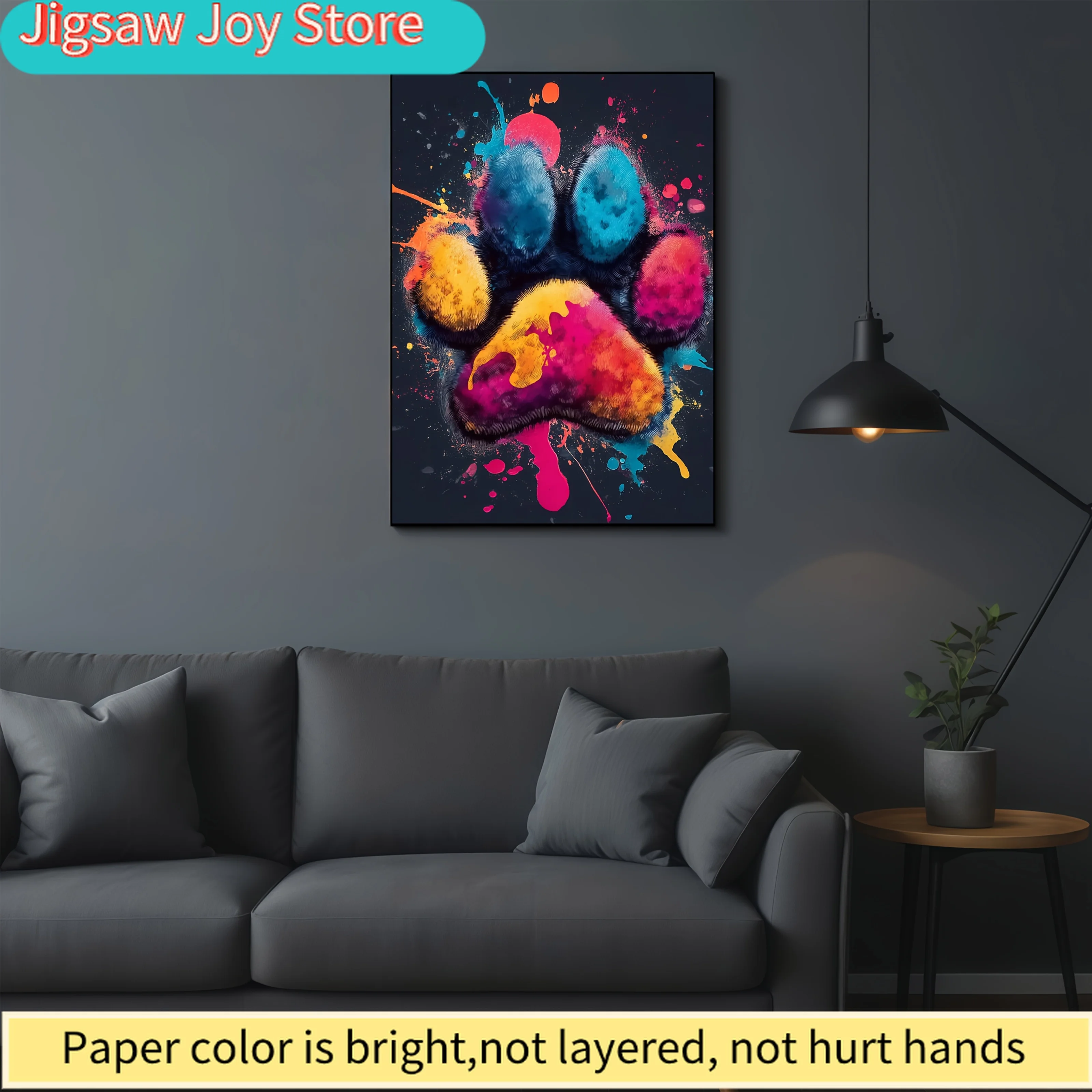 

1 коробка (500/1000 шт.) разноцветных пазлов с отпечатками лап животных, развивающая головоломка, украшение для дома, тест на ловкость, Sui