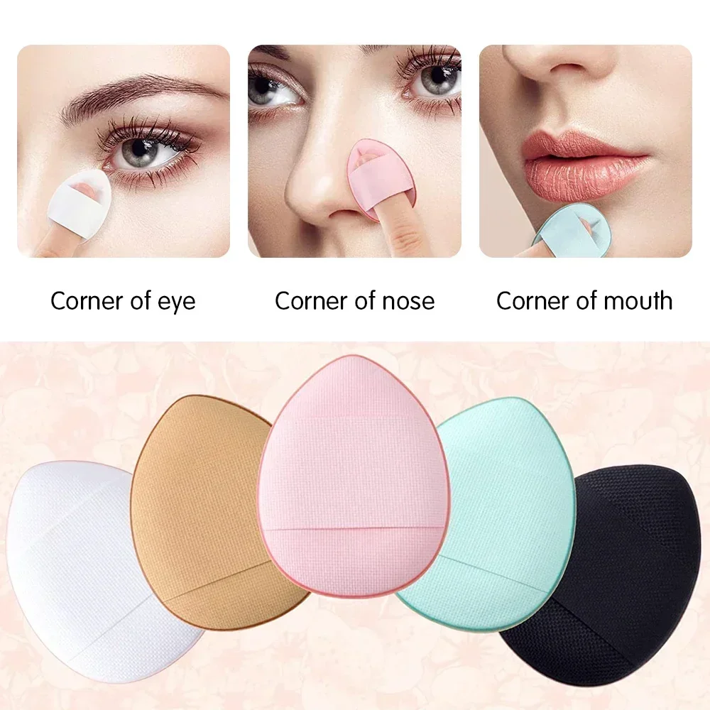 Sponge Concealer Foundation 3/10pcs Mini Size Finger Puff Set Makeup Detail Powder Puff Wet & Dry Use Applicator Cosmetic Tools