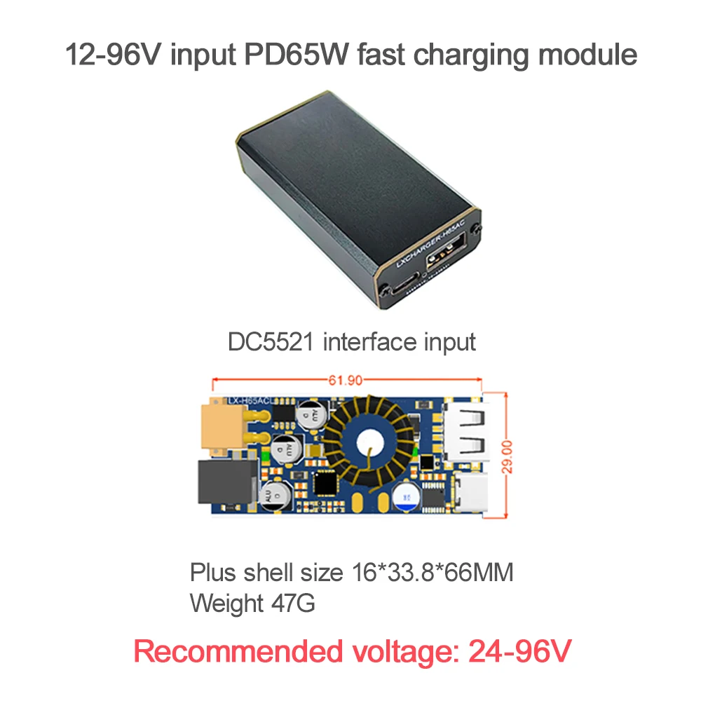 PD/QC2.0 3.0 podwójny Adapter do szybkiego ładowania telefonu komórkowego typu USB DC12-96V do 5V 3.5A 65W moduł obniżający dla Huawei SCP/FCP