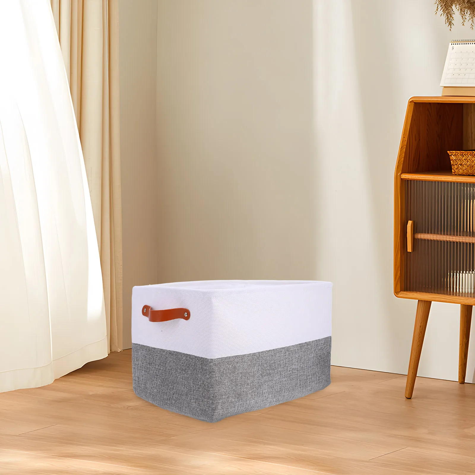 

Thickened Cotton Linen Storage Baskets Large Foldable Laundry Basket For Clothes Socks Bedroom Living Room Grey Rectangle Fabric