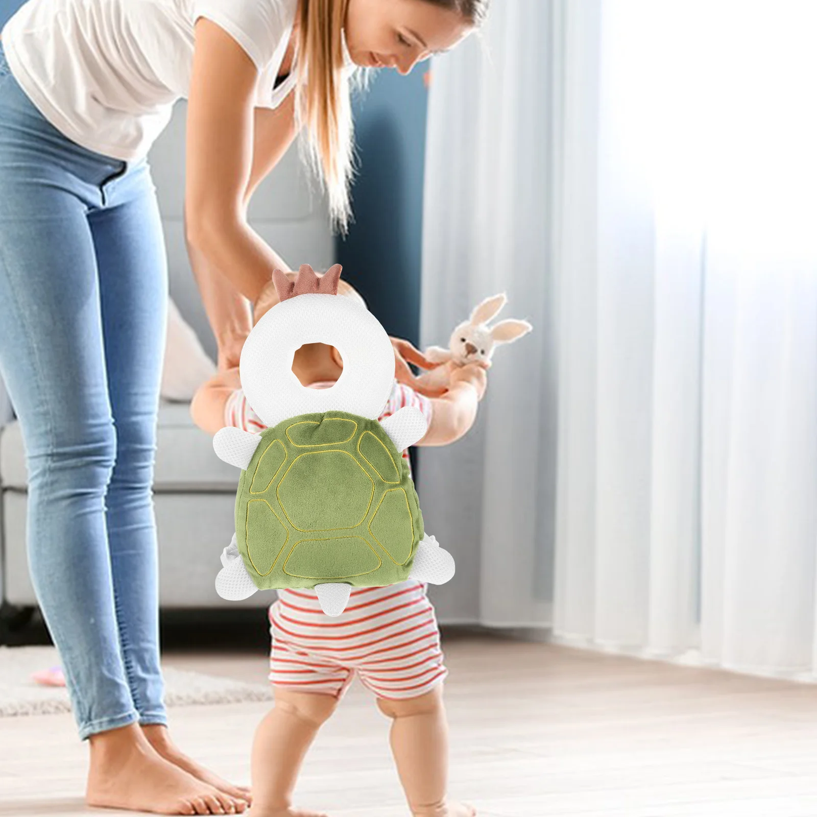 Leren lopen Hoofdkussen Kinderrugzakbeschermer voor babywandelen Schildpad Antibotsingsbeschermingsdoek Baby Peuter