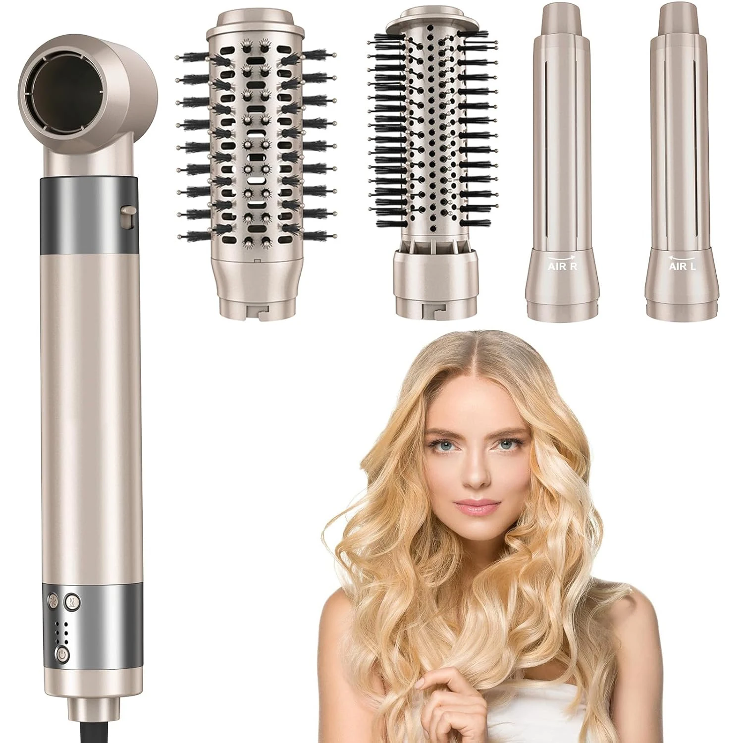

High Speed BLDC 110000 RPM Styler Professional Salon Blow Hair Dryer Brush Straightener 5 in 1 Hot air Brush Styler Set