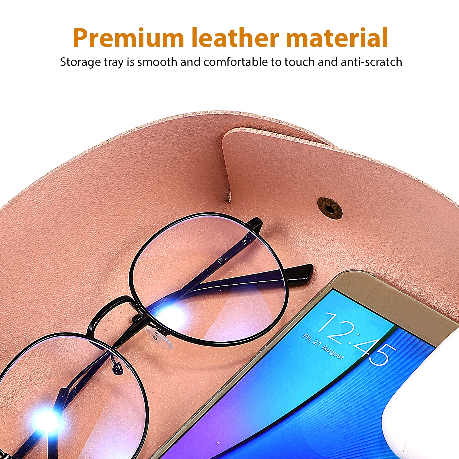 

1pcs Premium Storage Tray Foldable Key Holder For Keys Watches Jewelry Desktop Home Office Gold Buckle Foldable