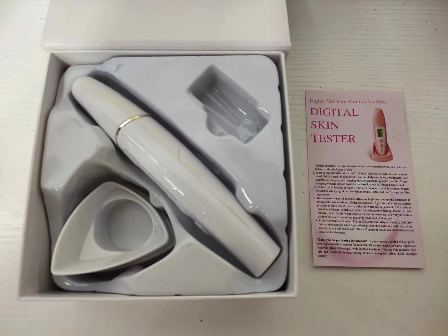 Testador digital de pele, medidor de umidade e óleo, detector facial, umidade da pele e conteúdo de óleo, analisador de pele para testa e bochecha