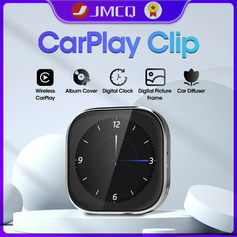 

JMCQ CarPlay Clip Wireless CarPlay Adapter with Car Dilfuser Digital Picture Frame Auto Accessories For Toyota VW Ford Benz Audi