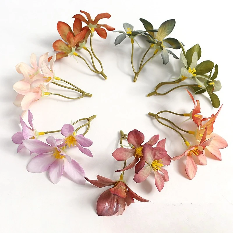 

LH three-pronged small flower DIY material home decoration floral art advanced gift box accessories