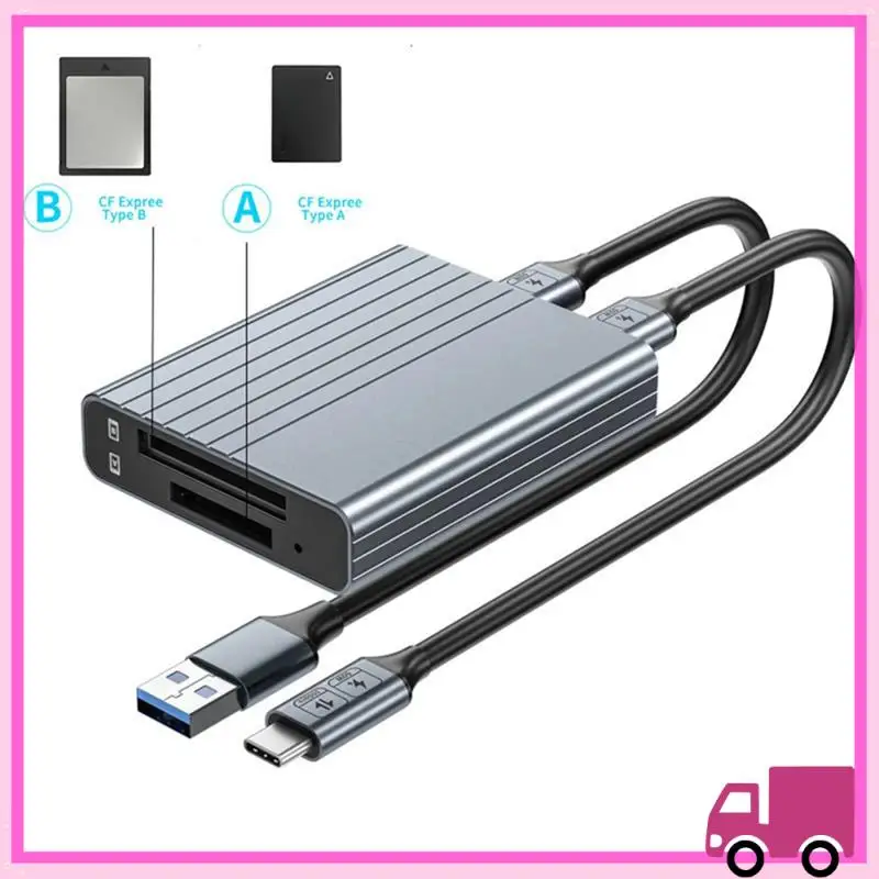 Compact Cfexpress Memory Card Type B + Type A 2-In-1 USB 3.1 Gen2 10Gbps Card Reader Adapter Dual Slot With USB C / USB A