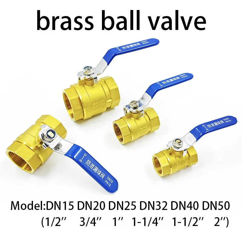 Латунный шаровой кран DN15-50 PN16 с полным проходом, с внутренней резьбой, для воды, газа, масла, 1/2