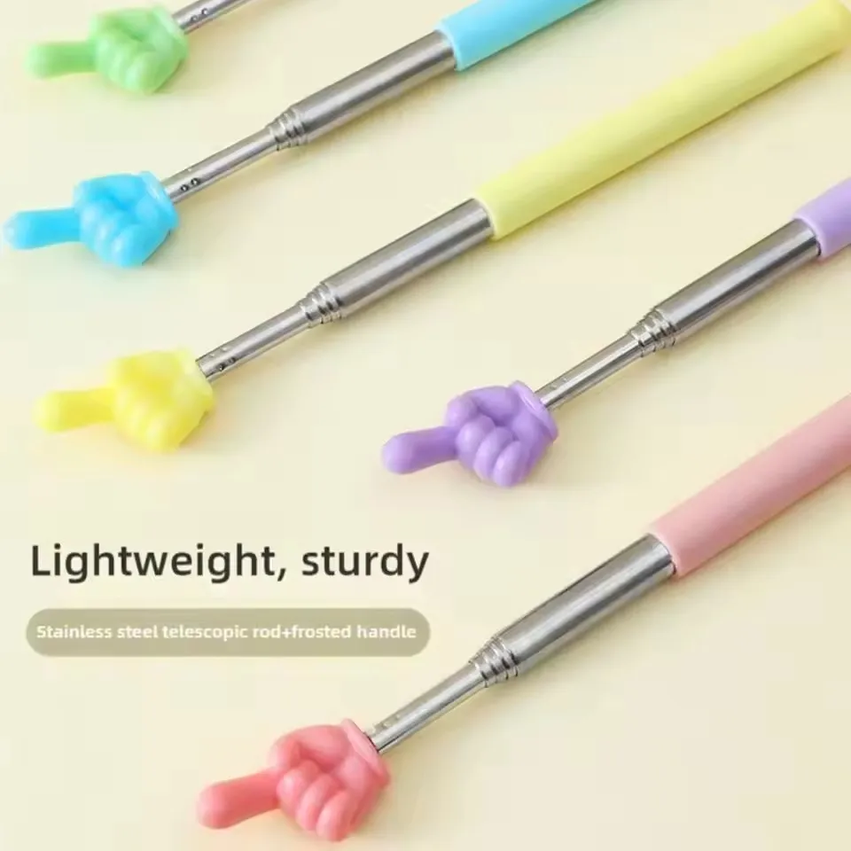 Retractable Teacher Pointer Finger Design StainlessSteel Telescopic School Teaching Pointer Stick Teacher Supplies for Classroo image 3