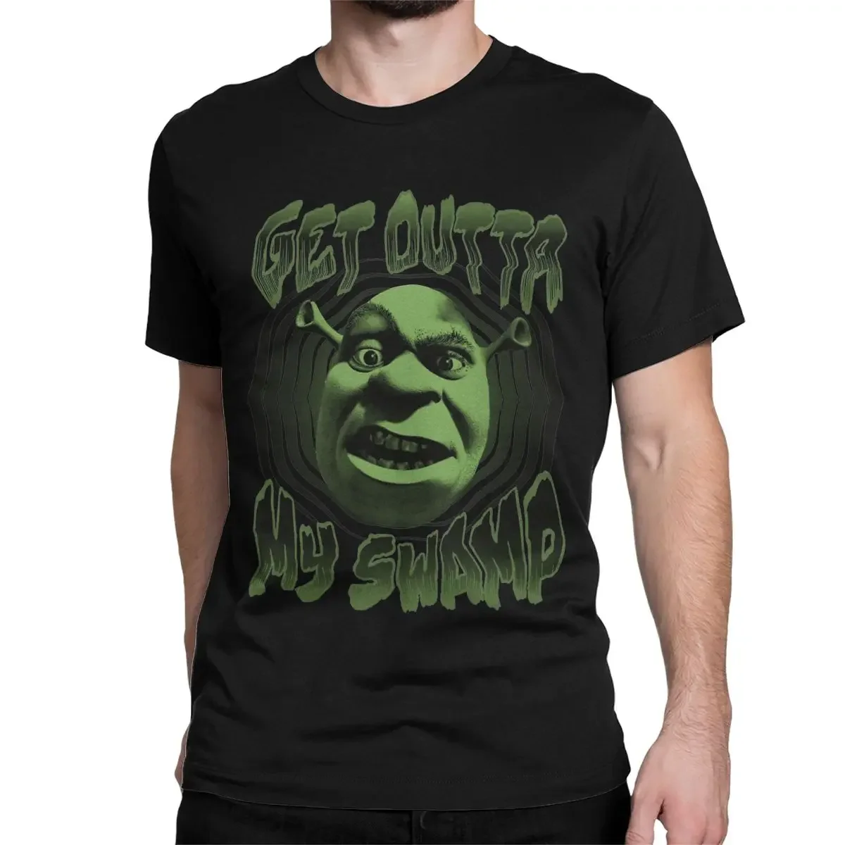 Shreks Get Outta My Swamp Men's T Shirt Fashion Tees Short Sleeve Crewneck T-Shirt Pure Cotton 4XL 5XL Clothes