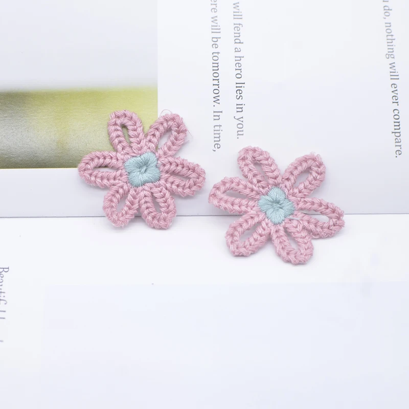 12Pcs Soft Wool Flower Applique for DIY Clothes Hat Shoes Crafts Sewing Supplies Patches Headwear Hair Clips Decor Accessories