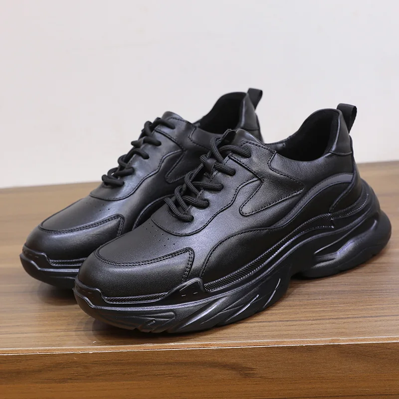 

Retro All Genuine Leather Men's Shoes Casual Cowhide Shoes Black Original Shoes Designer Man