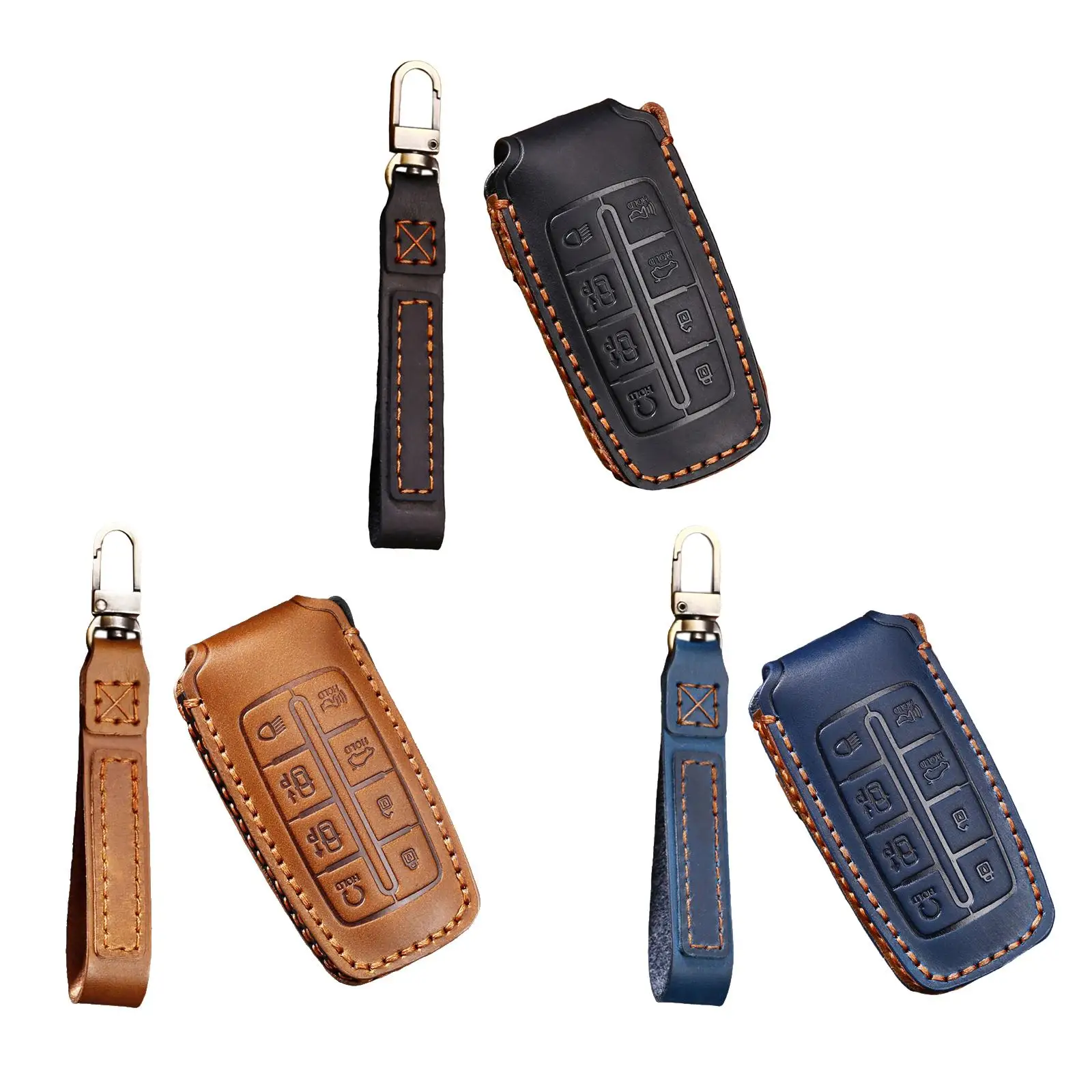 Automobile PU Leather Key Case Cover Key Cover with Keychain Car