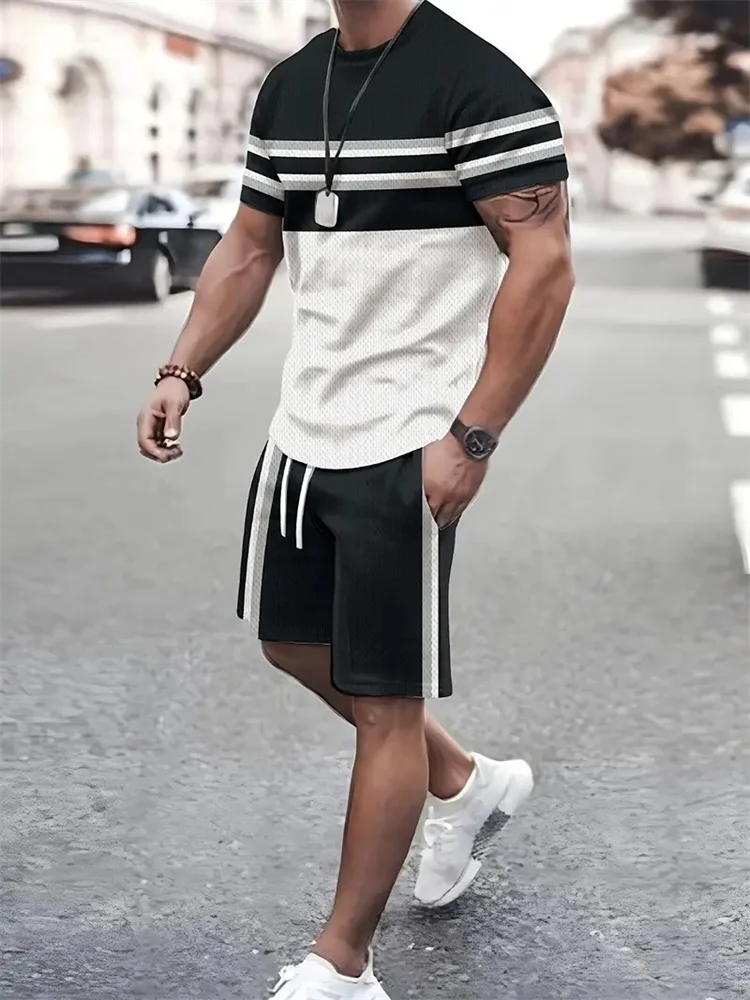 

2025 Summer Hot Selling New Men Sports Set Printed Men Summer Beach Set Men Fashion Sports Set Quick Drying and Breathable