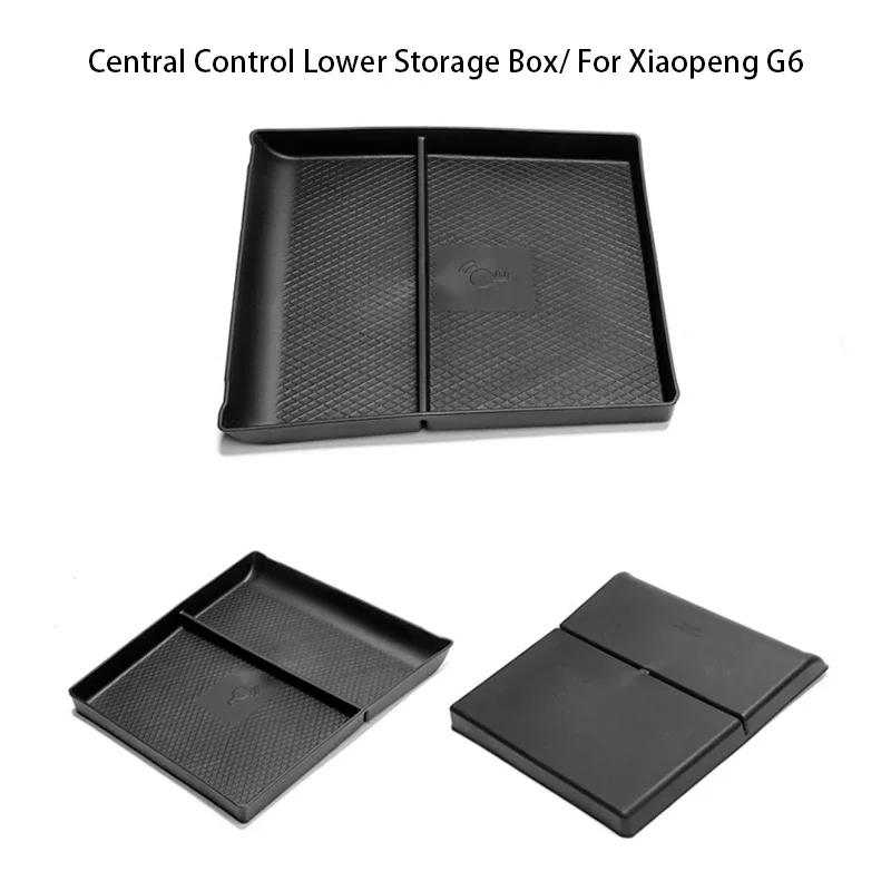 

1Pc TPE Central Control Lower Storage Box for Xpeng G6 Car Organizer Interior Accessories Stowing Tidying Black Car Accessories