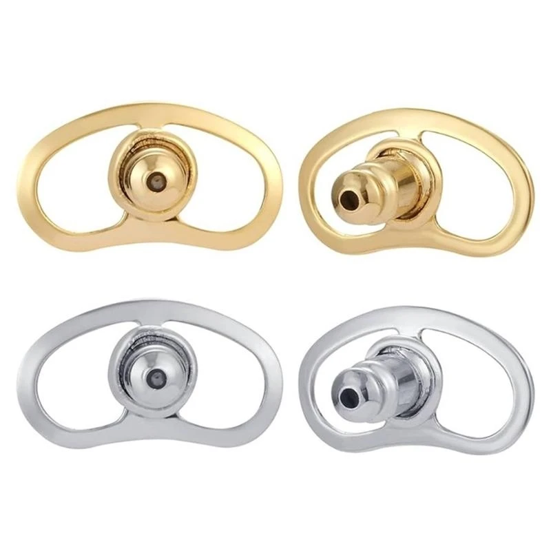 Set of 4 Earring Stoppers Plugs Metal Earrings Back for Droopy Ears Ear Studs Closures Clasps for Heavy Earrings