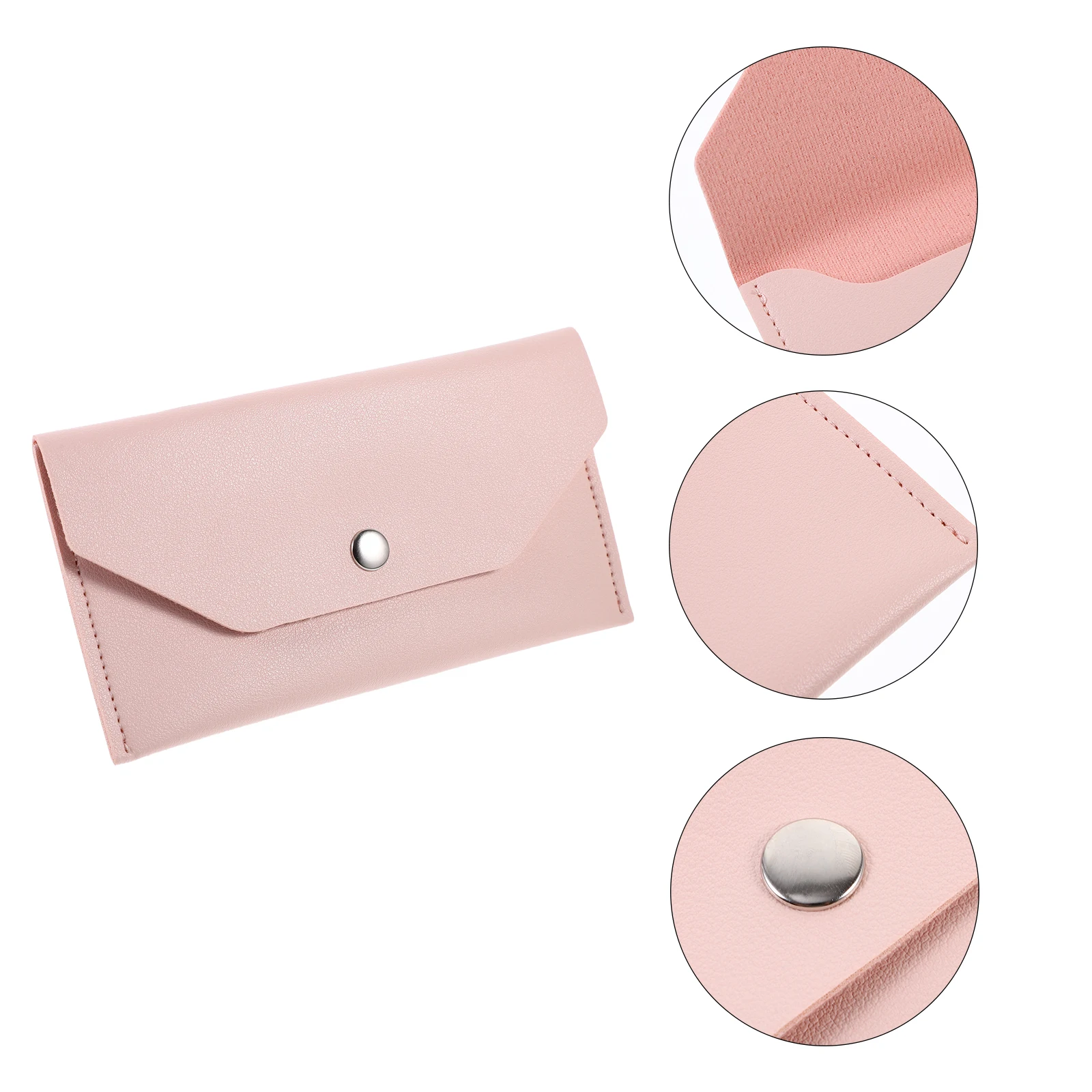 

Cash Envelope Wallet Pu Business Card Holder Small Money Pink Travel Size Reusable Durable For Men Women Office Shopping