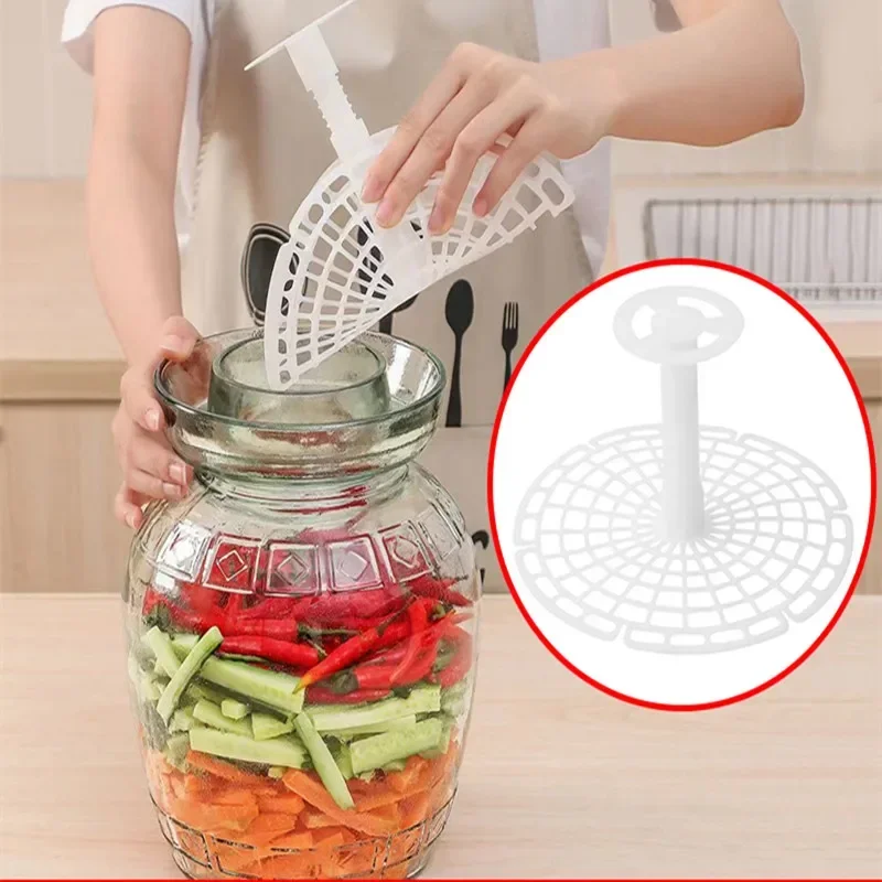 

Pickle Jar Press Plastic Holder For Compaction In Kimchi Jar Pickle Jar Tool Korean Home Making Kimchi Kitchen Gadgets 5.9/7.4In