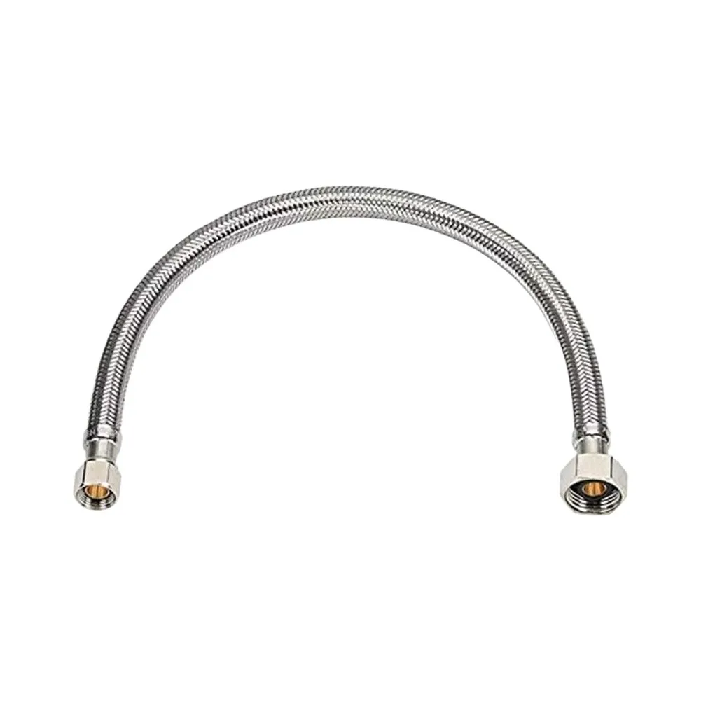 Stainless Steel Faucet Hose Connector 2-Pack for Kitchen and Bathroom with 38mm Compression Inlet Lead-Free Safe