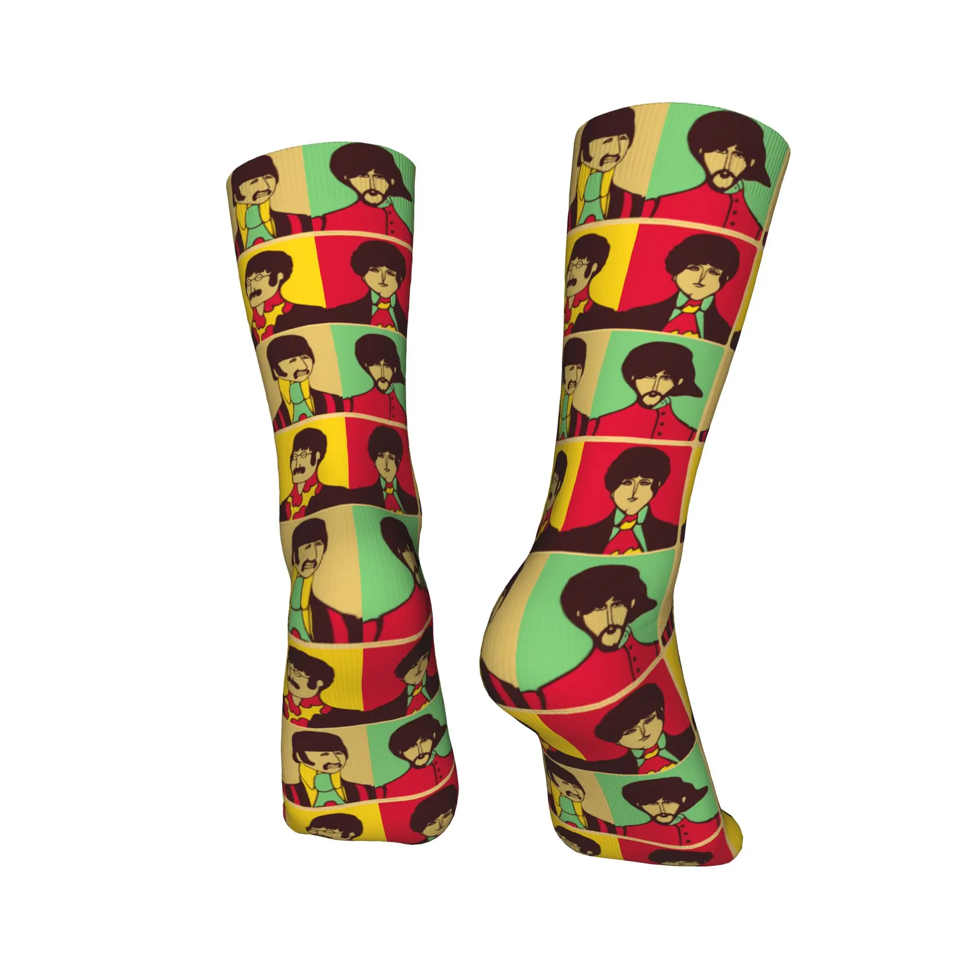 Kawaii Print 남성 여성을 위한 B-Beatled 헤비 메탈 록 양말 신축성 있는 여름 가을 겨울 크루 양말