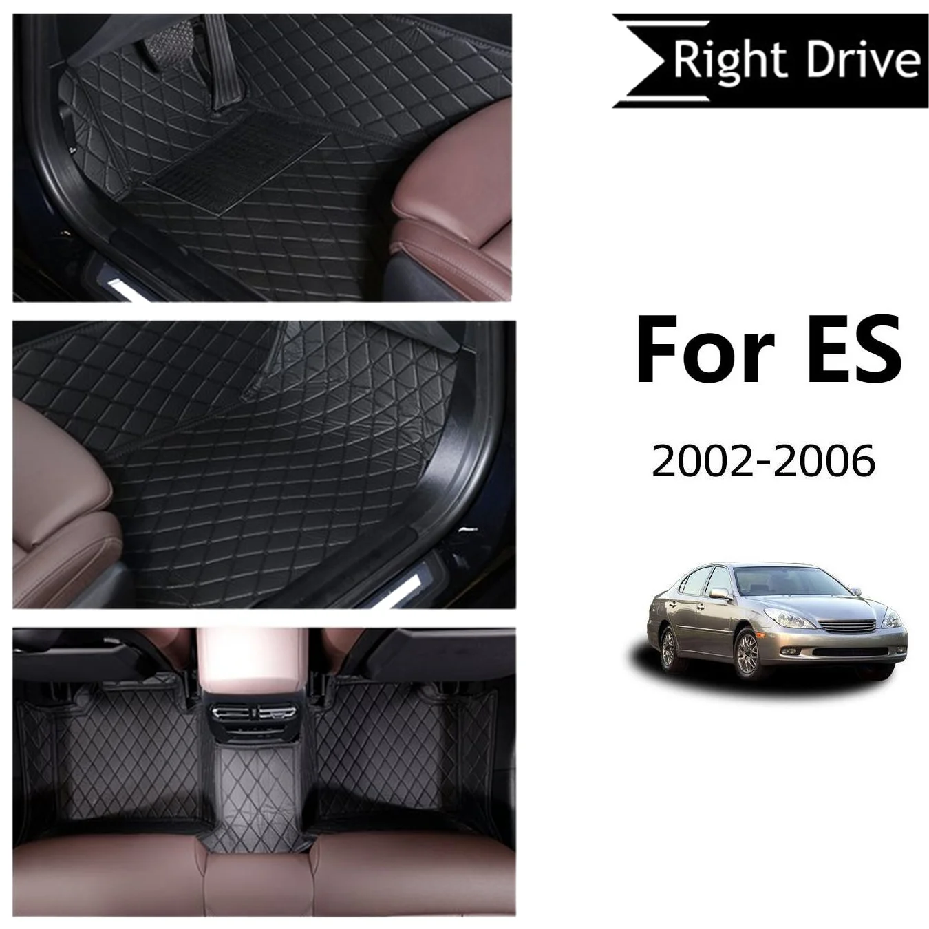 [RHD]For LEXUS For ES 2002-2006 Three Layer PU Leather Stereo Full Cover Anti-Slip Car Mat