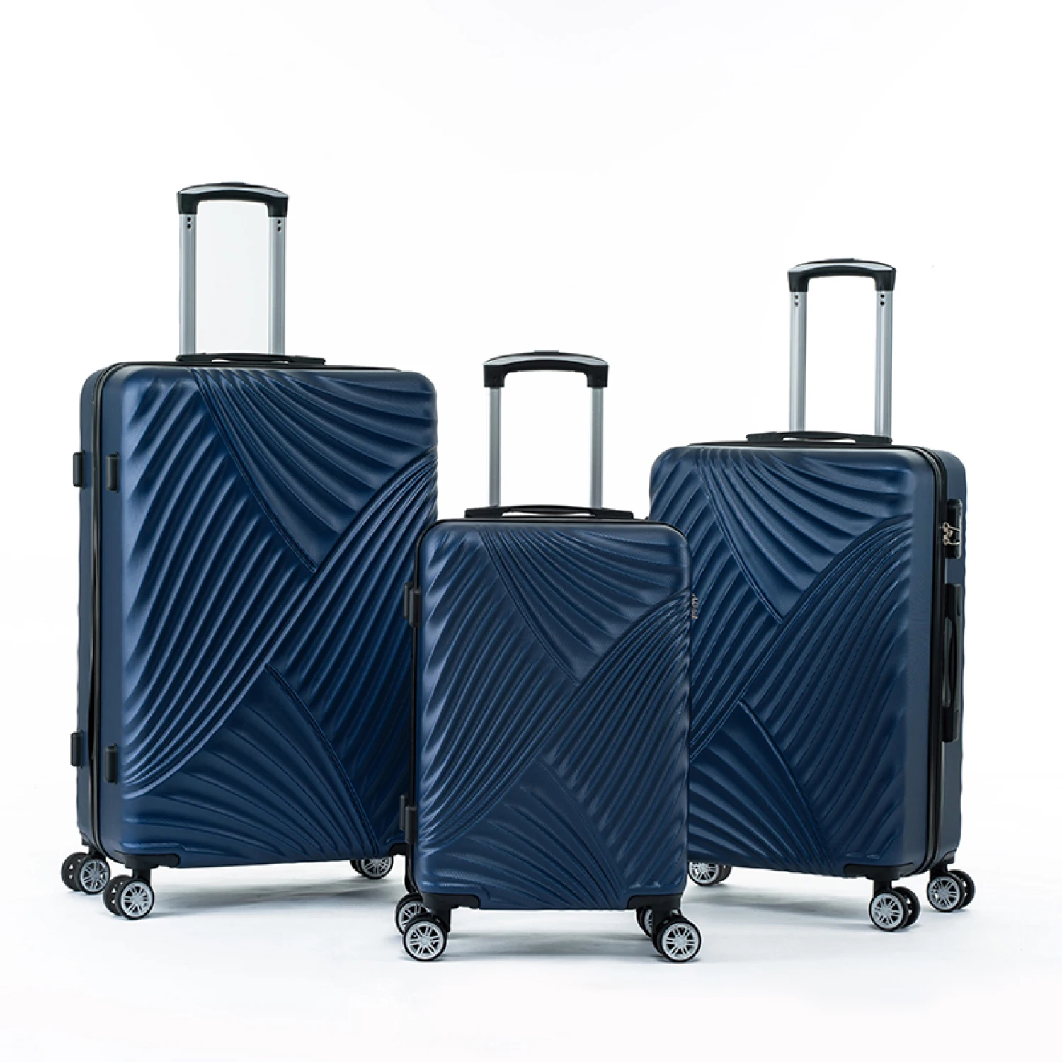 Three piece hard shell soft edge luggage with rotating wheels, 360 degree rotating four-wheel luggage, lightweight, suitable for