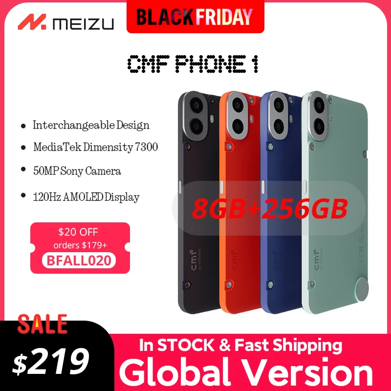 Global Version CMF Phone 1 6.67” AMOLED display 120Hz Mediatek Dimensity 7300 5G  50MP 5,000 mAh IP52 33W fast charging Phone1