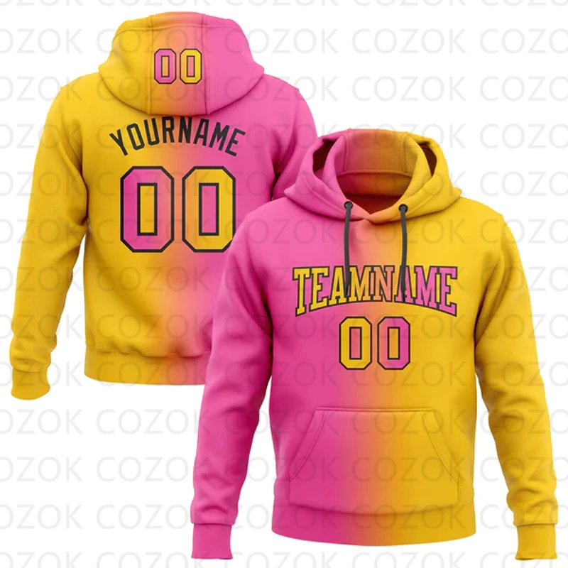 Customized Hoodie Pink Color splicing Jersey 3D Printed  Unisex Pullovers Hoodie Casual Sweatshirts