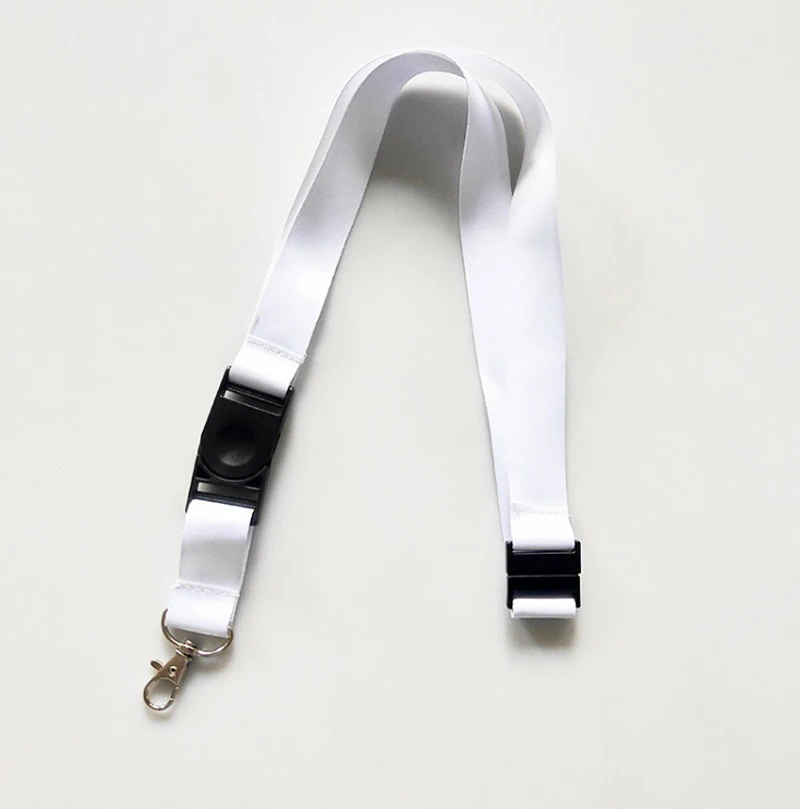 50pcs Name Tag Lanyard Safety Buckle ​​​ Sublimation DIY White Blank Polyester Long Cell Phone Lanyard Strap