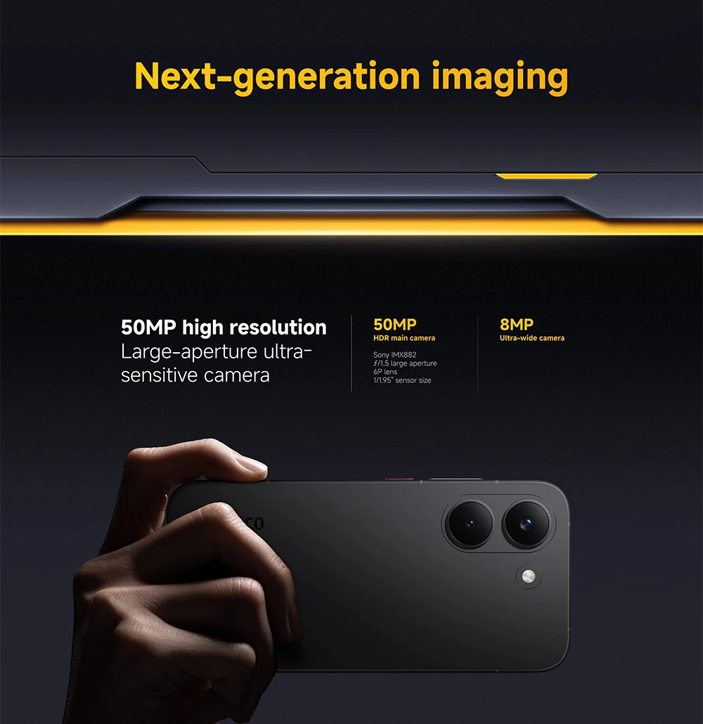 Global Version Poco X8 Pro 8Gb 256Gb Mobile Phones 1.5K 120Hz Ultra Bright Amoled Display 50Mp High Resolution Cellphones