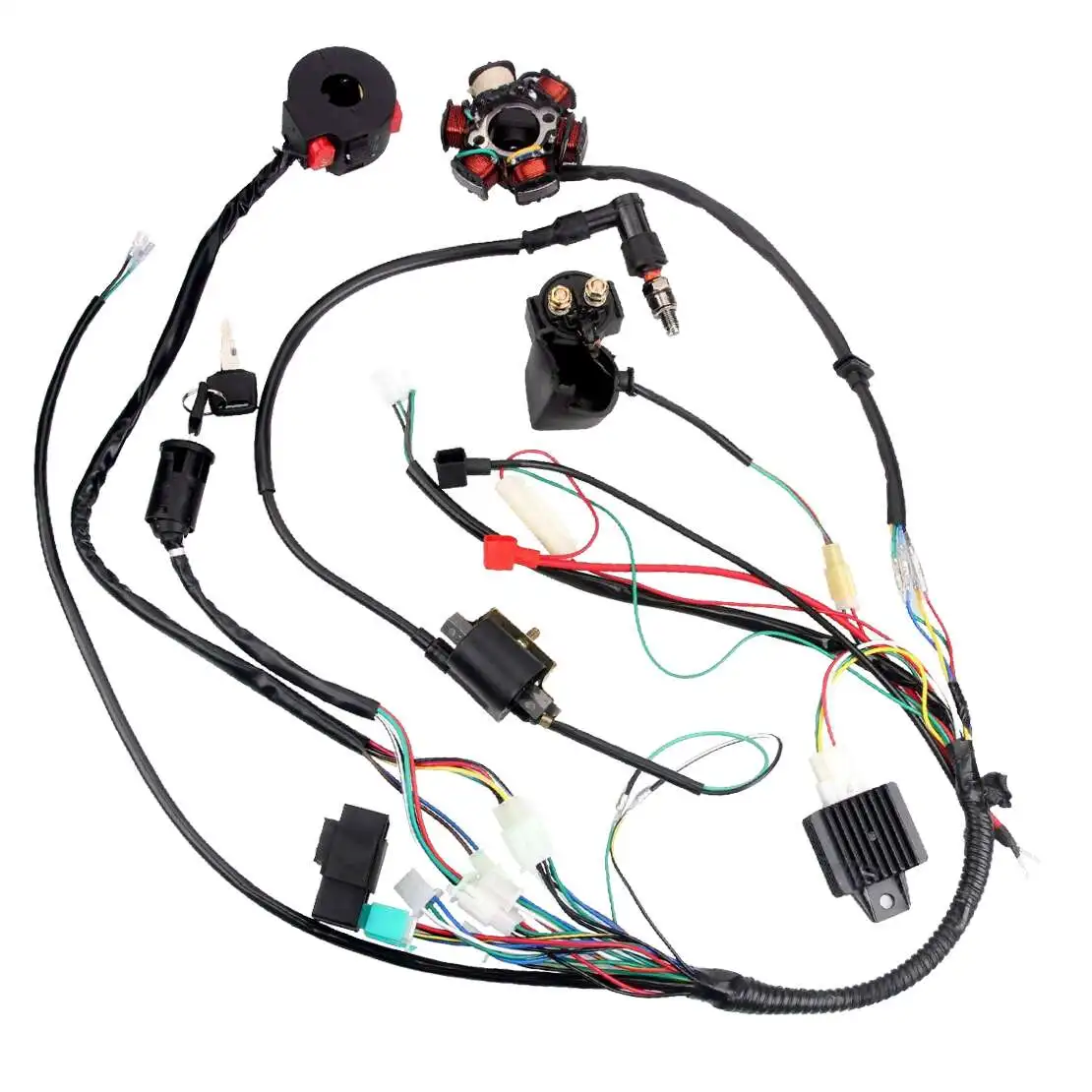 Motorcycle 50-125CC Stator CDI Coil Electric Wiring Harness Loom Assembly