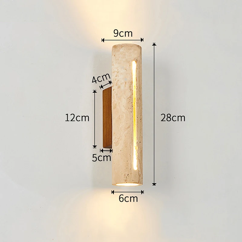 자연석 벽 램프 업 다운 와비 사비, 거실 침실 침대 옆 LED 조명, 계단 복도 장식, 일본 스콘스