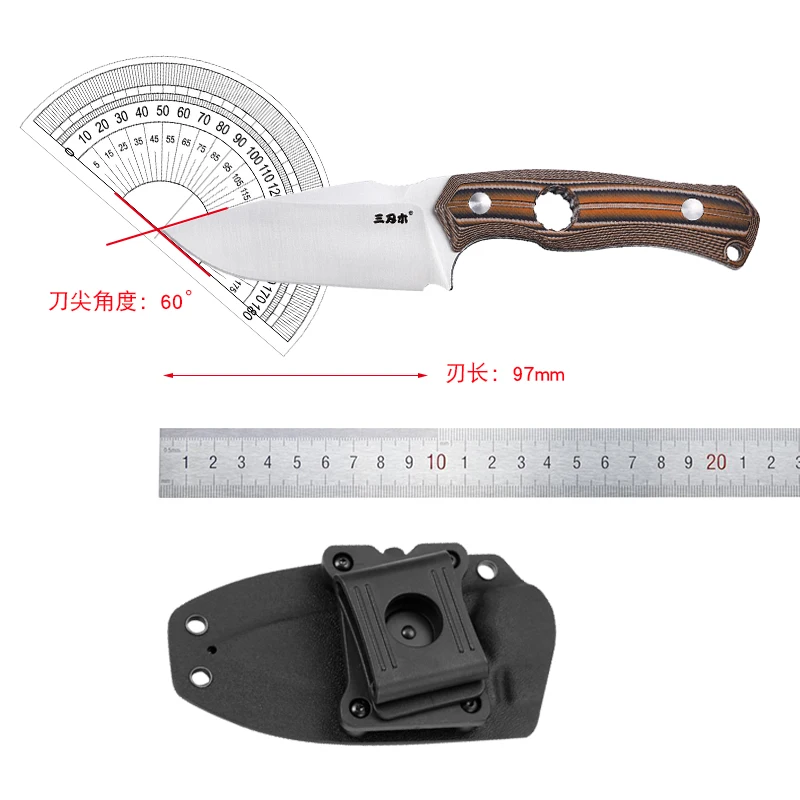 Sanrenmu S725P Fixed Blade Knife 14C28N With Sheath Outdoor Camping Survival Tactical Hunting Knife Edc Combat Tool Cutter Best