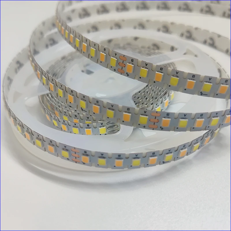 3 meters 2835 180D dual colors LED strip for repairing chandeliers, 3000K+6500K LED ribbon (51-60W)X2colors For indoor.