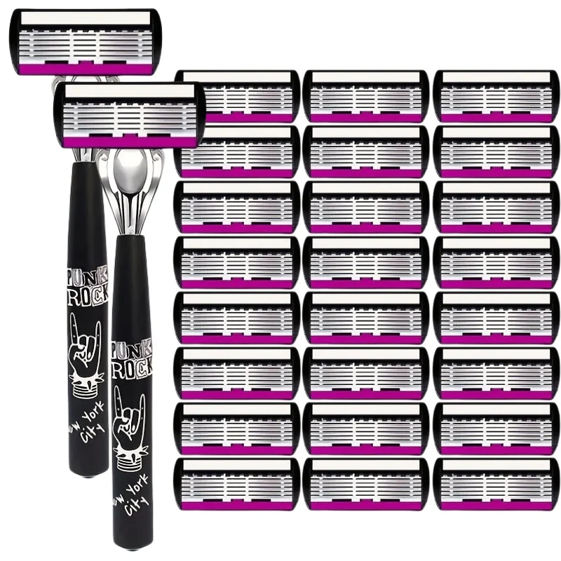 Razor Shaver for Men, Premium Shaving Shaver, 6-Layer Razor Face Beard Hair Comes with Replaceable Blades, 6-Layer Refills