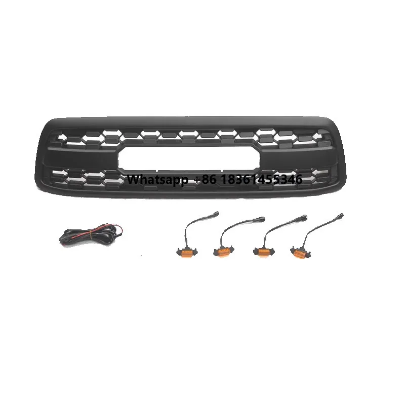 

4-4 Off-road Parts with Light 2000-2002 Tun-dra Car Front Accessory Black Front Grille ABS Replacement